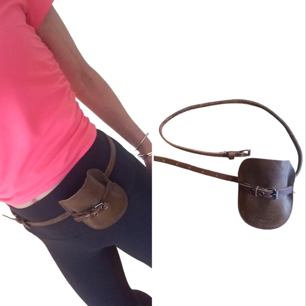RARE! Vintage Rudsak leather skinny belt bag Fanny Pack